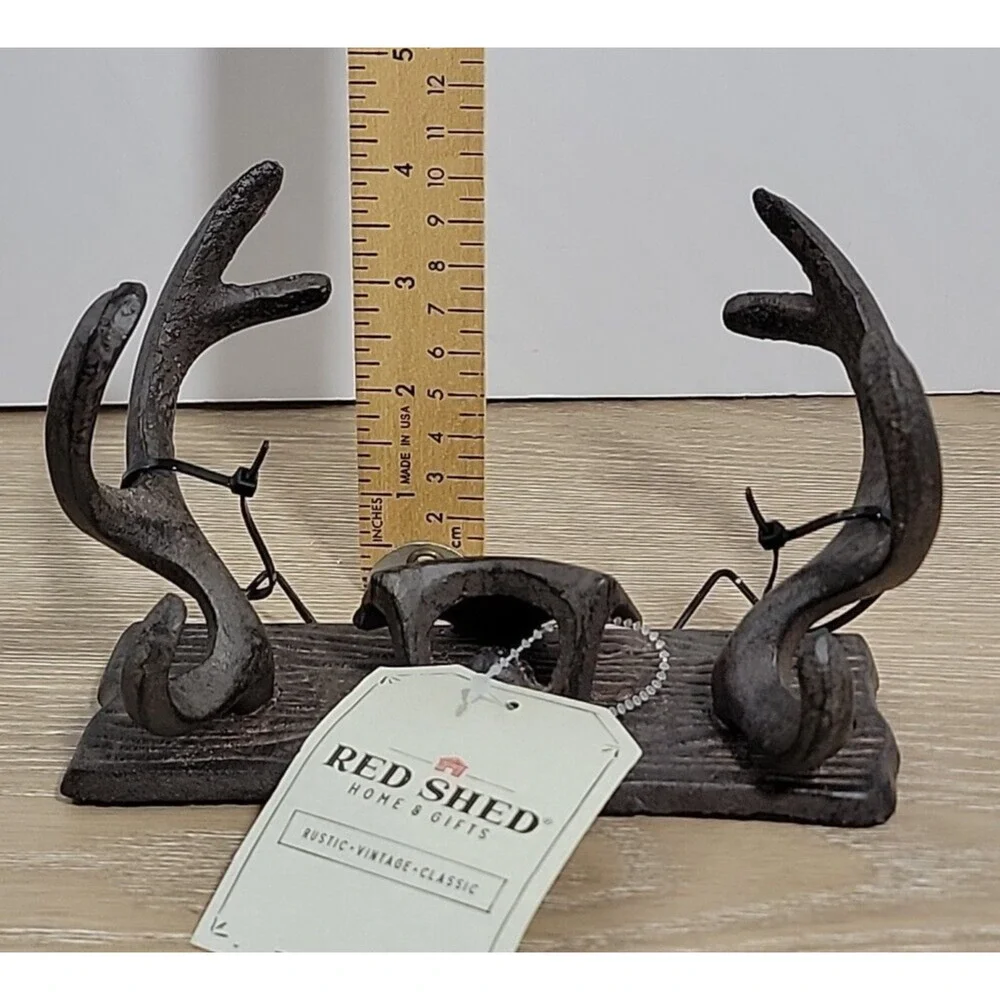 Red Shed Rustic Cast‎ Iron Wall Hanging Antler Style Bottle Opener New